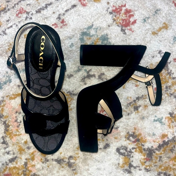 Coach Black Women's Platform Sandals - Picture 1 of 7